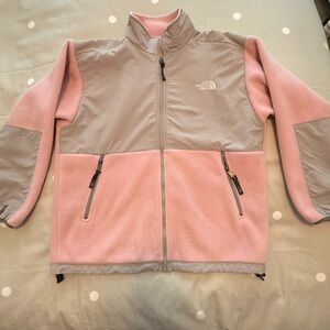 The North Face Denali Pink and Gray Youth Jacket